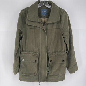 ModCloth Size M Army Green Escape Into Nature Full Zip Utility Jacket